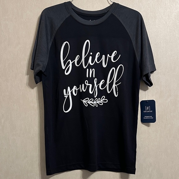 NWT George Black and Gray Inspirational Tee - Picture 1 of 3